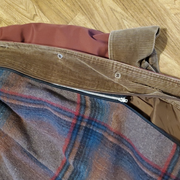 London Fog Wool Lined Chore Jacket Barn Jacket VTG Womens 10 Brick Red Corduroy - Picture 5 of 15